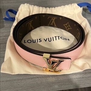 Louis Vuitton Pink and Gold Monogram Belt